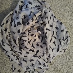 Cream and black cat scarf